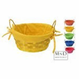 Bamboe mand ass. 5 kleuren 20x10 cm