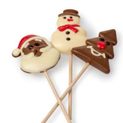Kerst chocolade lolly's