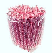 Box roze-witte candy canes 50 stuks