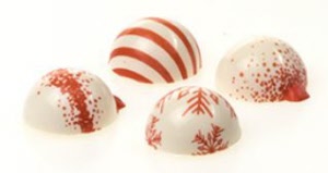 Halve Kerstballen geheel Wit of met Melk vulling