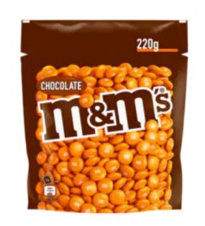 m&m oranje chocolade 220g