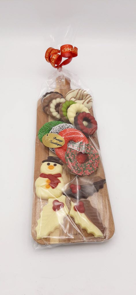 Plankje met Kerstchocolaatjes