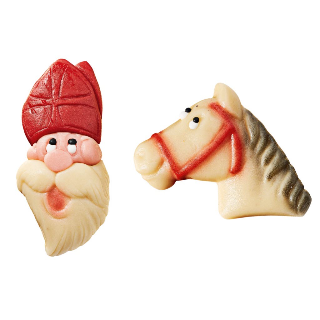 Sint en Paard hoofd in marsepein