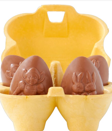 Eierdoosje met 4 chocolade eieren