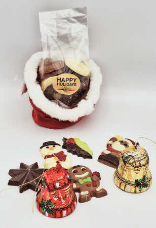 Kerst muts met zakje Kerstchocolade