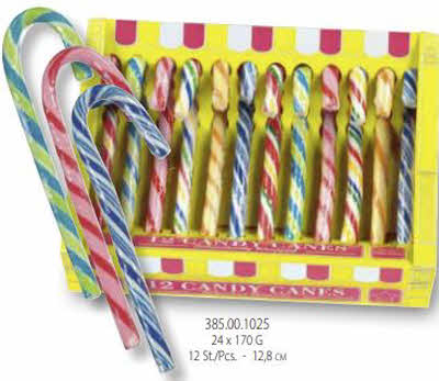 Candy canes Assorti kleuren 12 st
