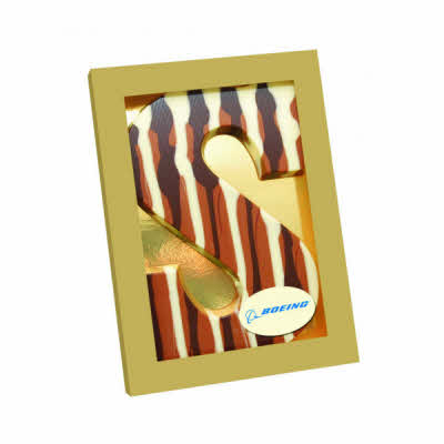 Chocolade letter Gemarmerd met logo