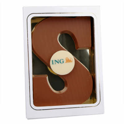 Chocolade letter met logo 200 gram