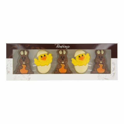 Doosje met chocolade paasfiguren