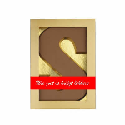 Chocolade letter met banderol