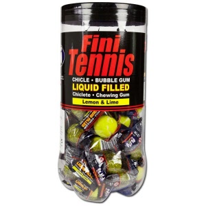 Tenniskoker met per stuk verpakte kauwgom